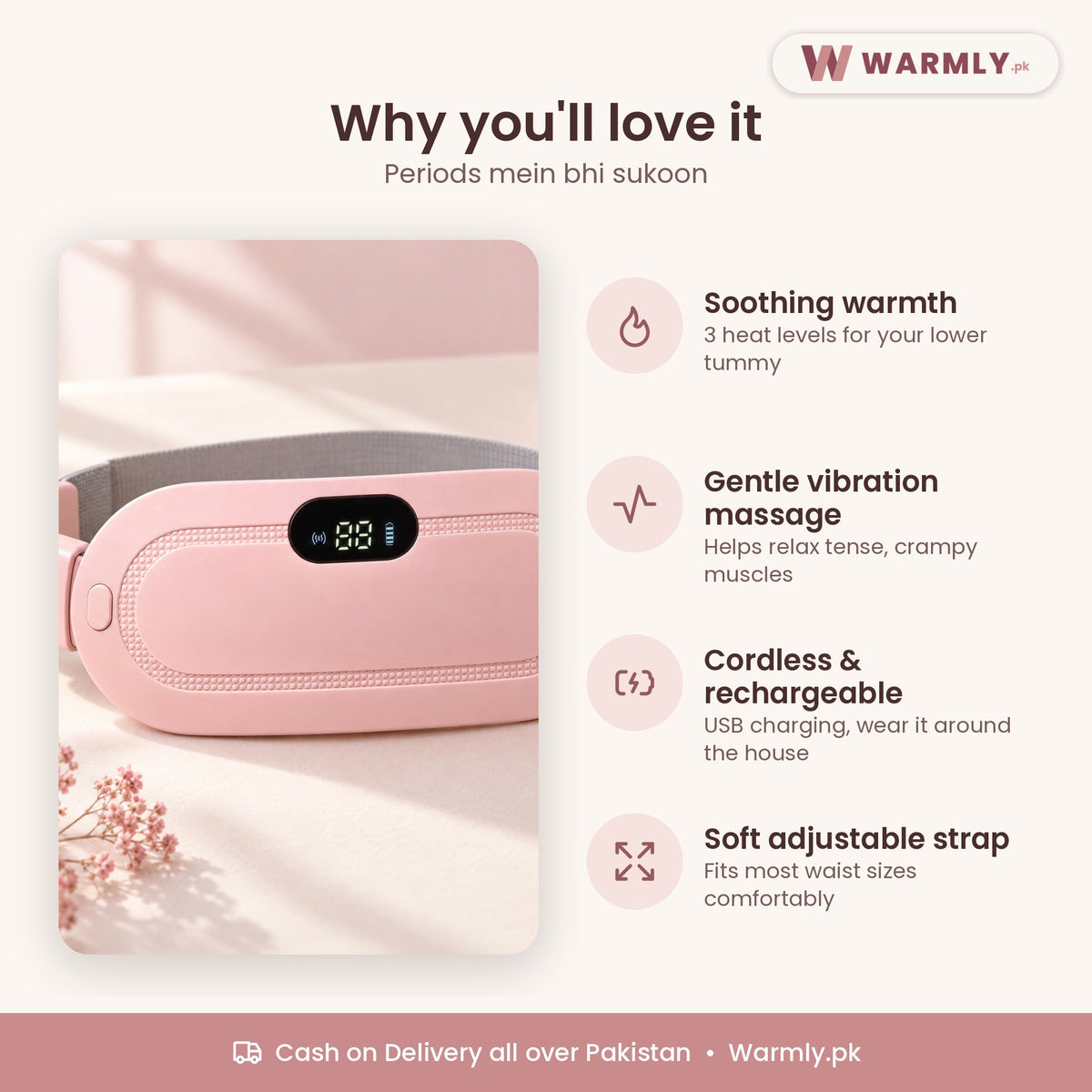 Warmly period cramp heating belt: benefits