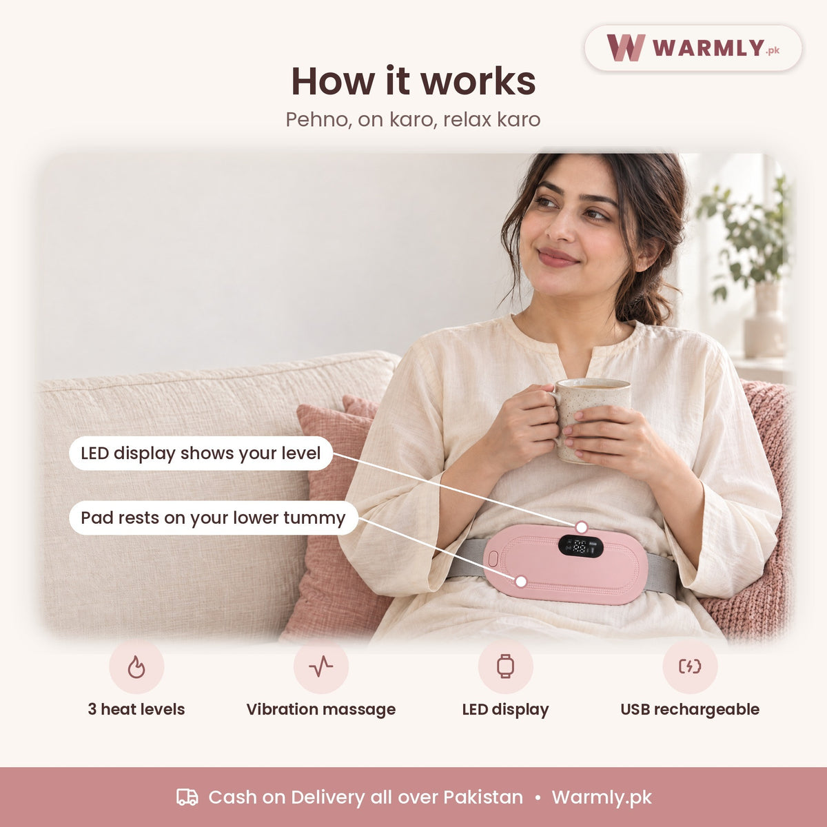 Warmly period cramp heating belt: how it works