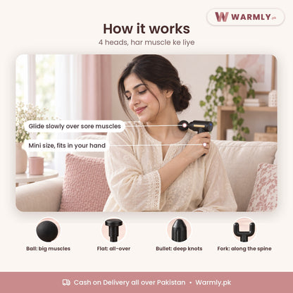 Warmly mini massage gun: how it works