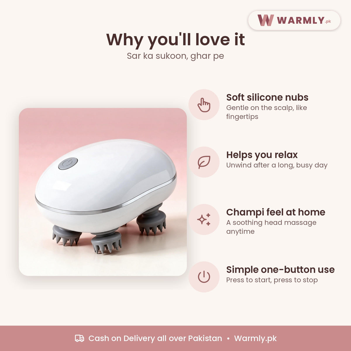 Warmly Electric Scalp Massager: benefits